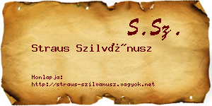 Straus Szilvánusz névjegykártya